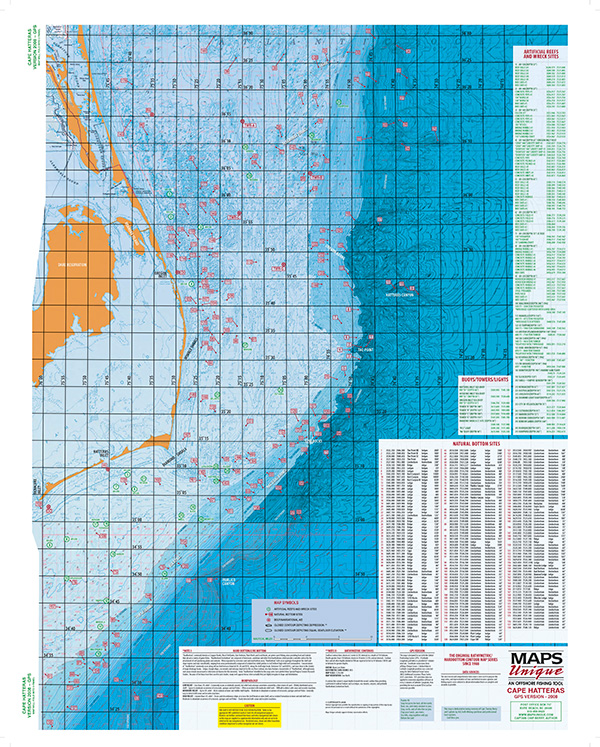Map of the fishing grounds off Cape Lookout, NC used as a study